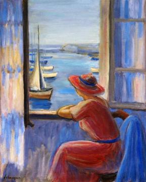 In Front of the Window, Ile d'Yeu Artwork by Henri Lebasque