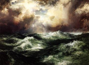 Moonlit Seascape Artwork by Thomas Moran