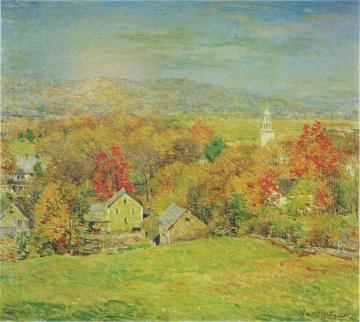 October Morning Artwork by Willard Leroy Metcalf