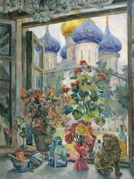 View of the Holy Trinity Monastery Artwork by Alexander Osmerkin