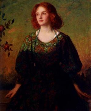 Portrait Of A Lady In A Green And Gold Dress Artwork by Thomas Edwin Mostyn