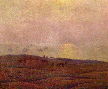 Cows in a Landscape Artwork by Theo van Rysselberghe