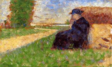 Large Figure in a Landscape Artwork by Georges Seurat