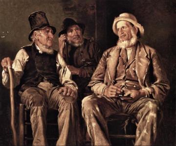 Three Old Codgers Artwork by John George Brown