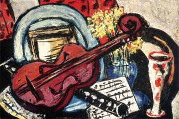 Still Life With Violin And Flute Artwork by Max Beckmann