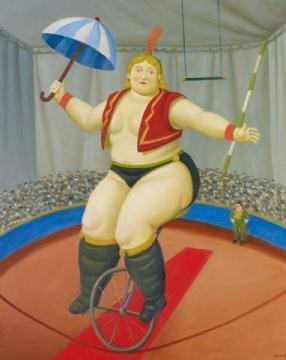 Equilibrist With Unicycle Artwork by Fernando Botero