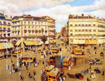 Plaza Of The Puerta Del Sol, Madrid Artwork by Alson Skinner Clark