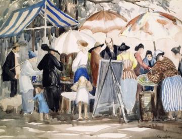 An Early Morning Market Fair Artwork by Alfred Hutty