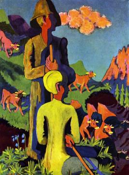 Hirten am Abend Artwork by Ernst Ludwig Kirchner