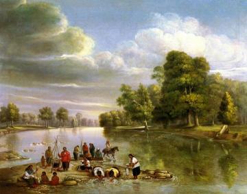 Scene On The Wabash Artwork by George Winter