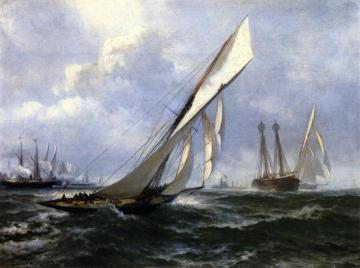 Yacht Race Artwork by Edward Moran