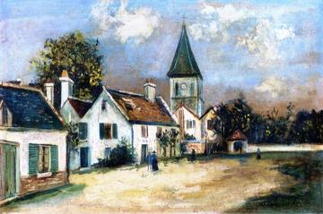 Village Church Artwork by Maurice Utrillo