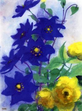 Blue And Yellow Flowers Artwork by Emil Nolde