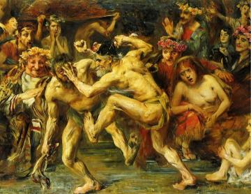 Odysseus Fighting with the Beggar Artwork by Lovis Corinth