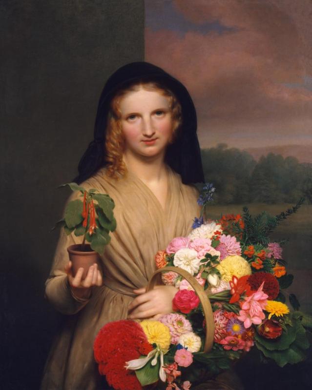 The Flower Girl, 1846 Artwork by Charles Cromwell Ingham