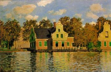 Houses on the Zaan River at Zaandam Artwork by Claude Oscar Monet