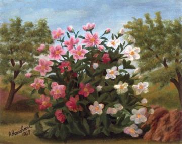 Flowers In A Landscape Artwork by André Bauchant