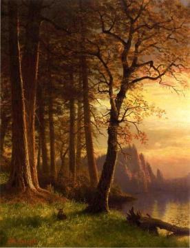 Sunset In California - Yosemite Artwork by Albert Bierstadt