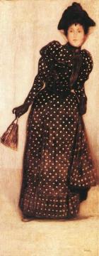 Woman Dressed in Polka Dots Robe Artwork by József Rippl-Rónai