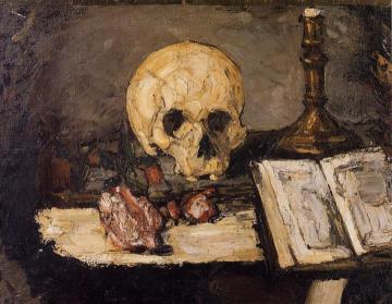 Still Life With Skull And Candlestick Artwork by Paul Cezanne