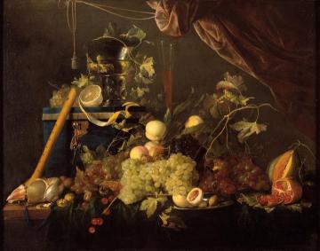 Fruit Still Life with jewelry box Artwork by Jan Davidsz De Heem
