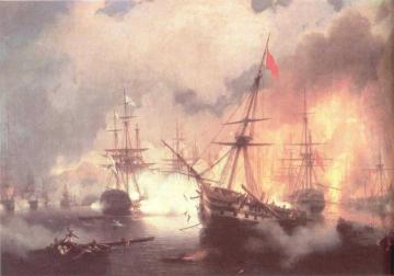 Sea buttle near Navarine Artwork by Ivan Constantinovich Aivazovsky