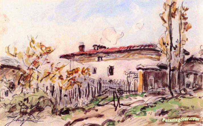 House in the Countryside Artwork by Johan Berthold Jongkind