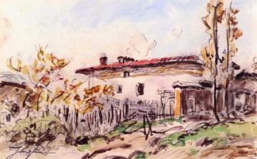 House in the Countryside Artwork by Johan Berthold Jongkind