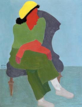 Girl With Folded Arms Artwork by Milton Avery