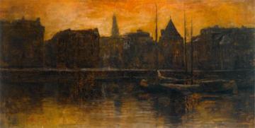 View of the Prins Hendrikkade with Schreierstoren, Amsterdam Artwork by George Heidrik Breitner