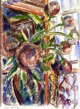 Flowers On A Balcony Artwork by Jean Dufy