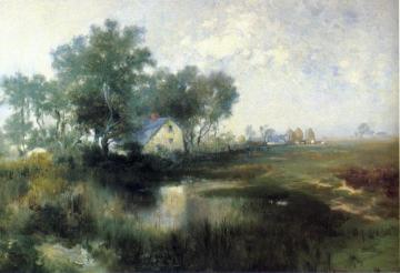 Misty Morning, Appaquogue Artwork by Thomas Moran