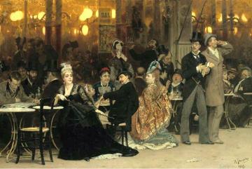 A Parisian Cafe Artwork by Ilya Yefimovich Repin