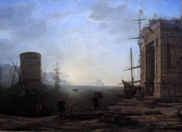Harbour view at sunrise Artwork by Claude Lorrain