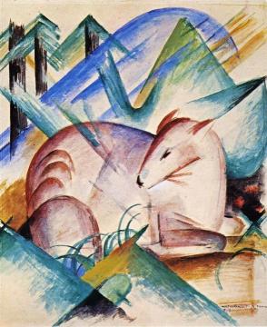 Red Deer Artwork by Franz Marc