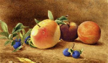 Study Of Fruit Artwork by John William Hill