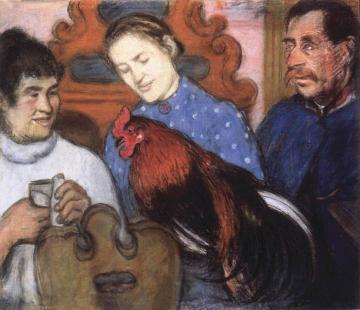 The Old Guard and the Cock Artwork by József Rippl-Rónai