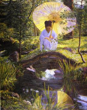 In A Japanese Garden Artwork by Lilla Cabot Perry