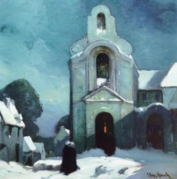 Nocturne Church Artwork by Georges Ames Aldrich