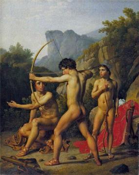 Three Spartan Boys Artwork by Christoffer Wilhelm Eckersberg