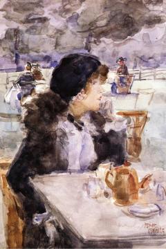 An Elegant Beauty Having Tea in Hyde Park Artwork by Isaac Israels