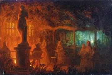 A Study for 'Soiree de feux de Bengale au Vaux-Hall, Parc de Bruxelles' Artwork by Petrus van Schendel