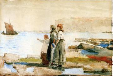 Waiting For The Return Of The Fishing Fleet Artwork by Winslow Homer