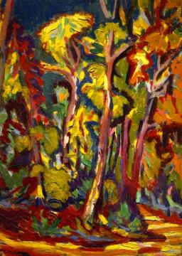 Trees in Autumn Artwork by Ernst Ludwig Kirchner