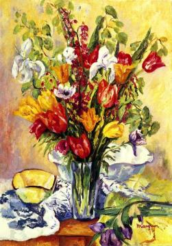 Iris and Tulips Artwork by Henri Manguin