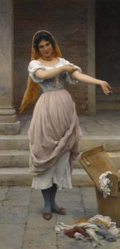 The Laundress Artwork by Eugen Von Blaas