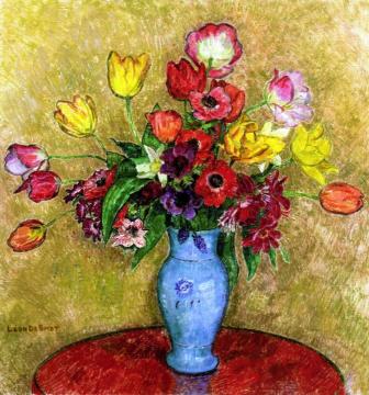 Vase of Flowers Artwork by Leon De Smet