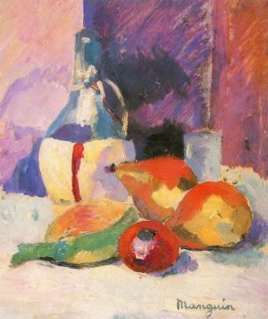 Still LIfe with Chianti Artwork by Henri Manguin