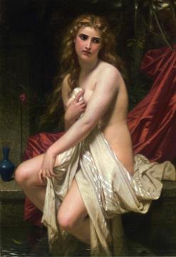 Susannah at Her Bath Artwork by Hugues Merle