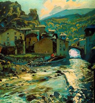 Pont De Les Escaldes Artwork by Joaquin Mir Trinxet